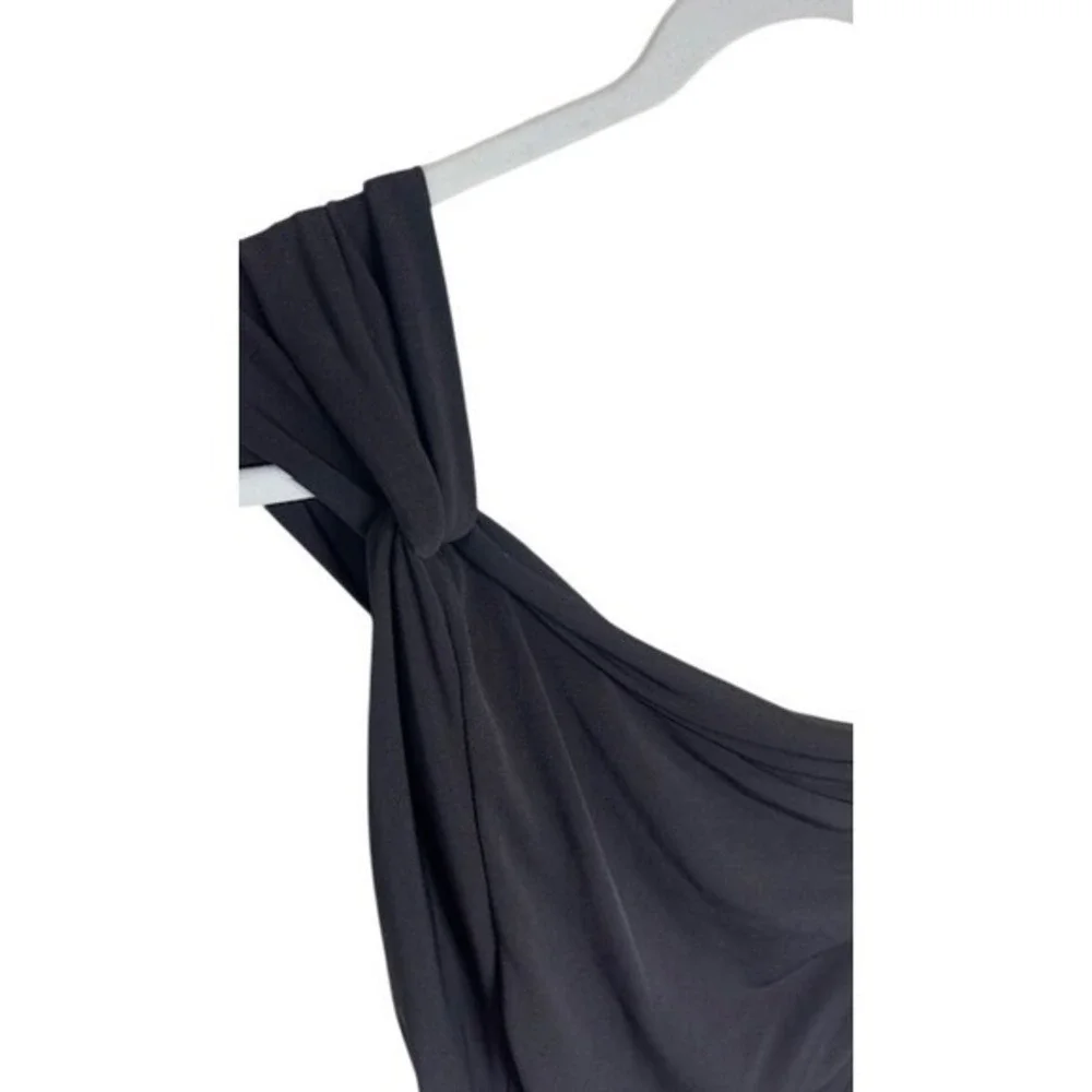 Victorias Secret Black One Shoulder Draped Ruched Cocktail Party‎ Dress Medium